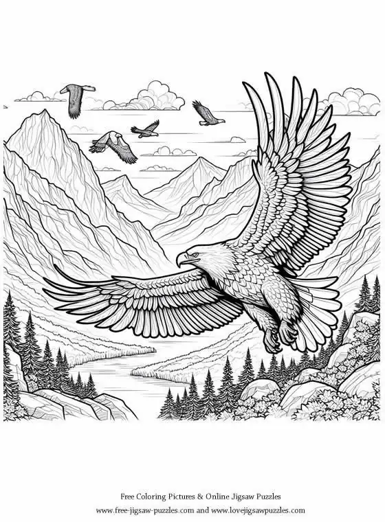 Bald Eagle picture for coloring and printing - Free Picture 24