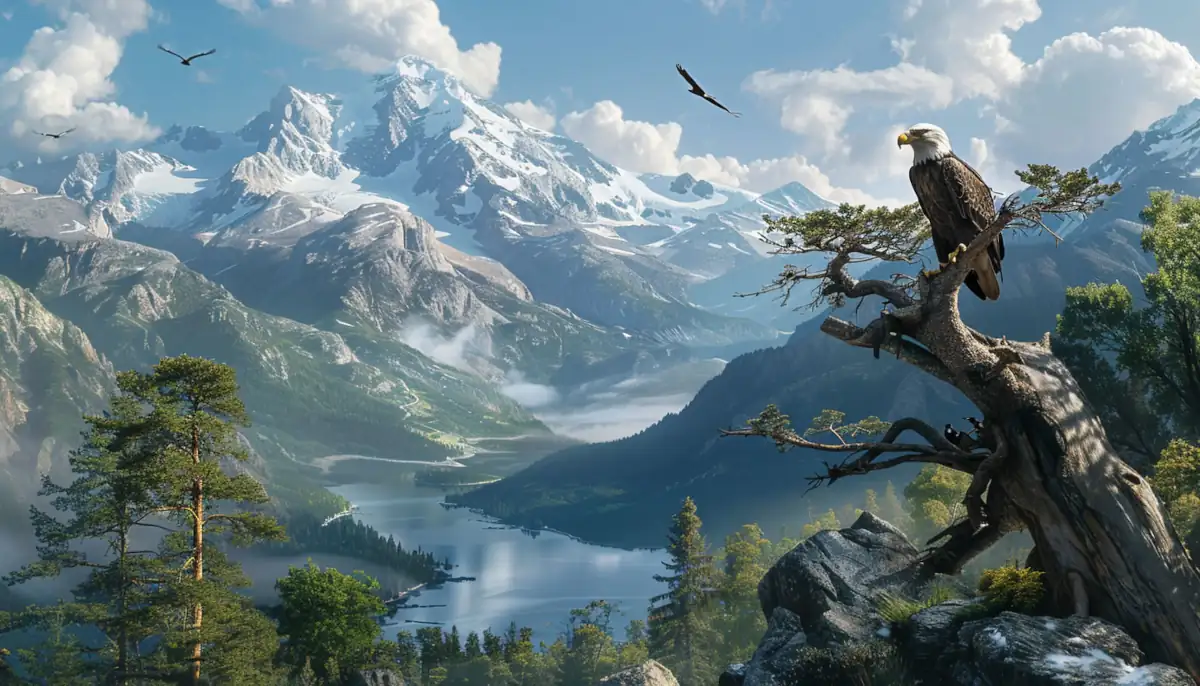 Bald Eagles live in the mountains of North America