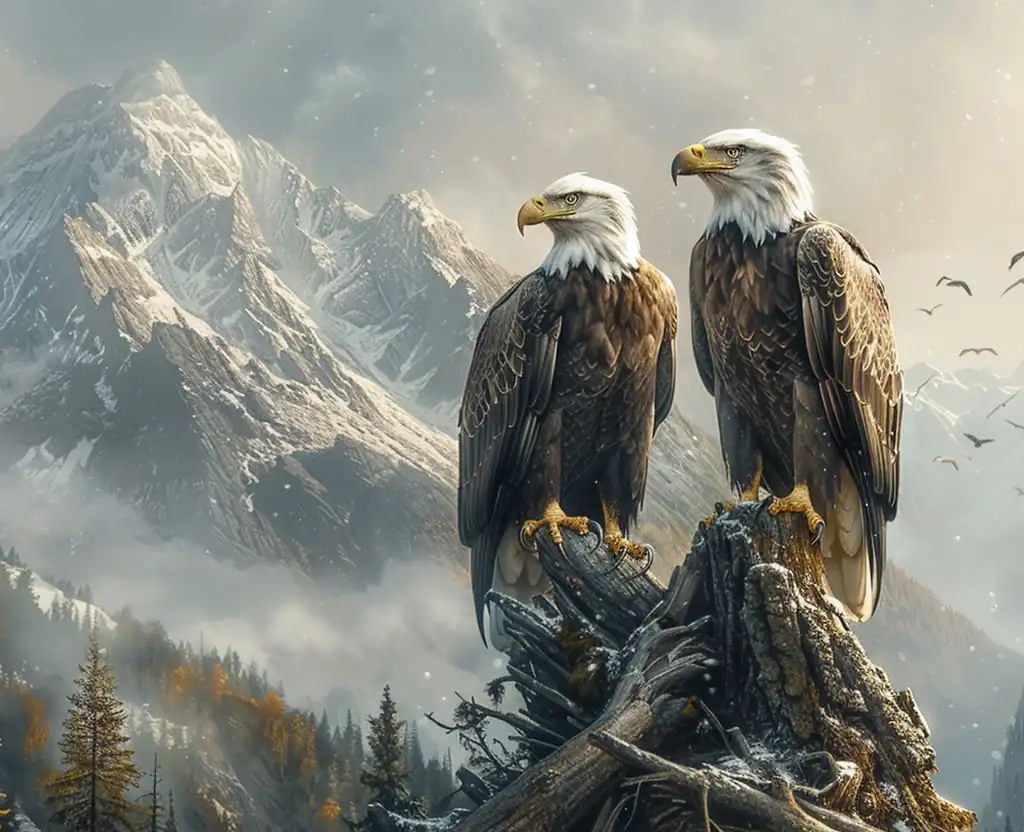 Bald Eagles high in the mountains picture
