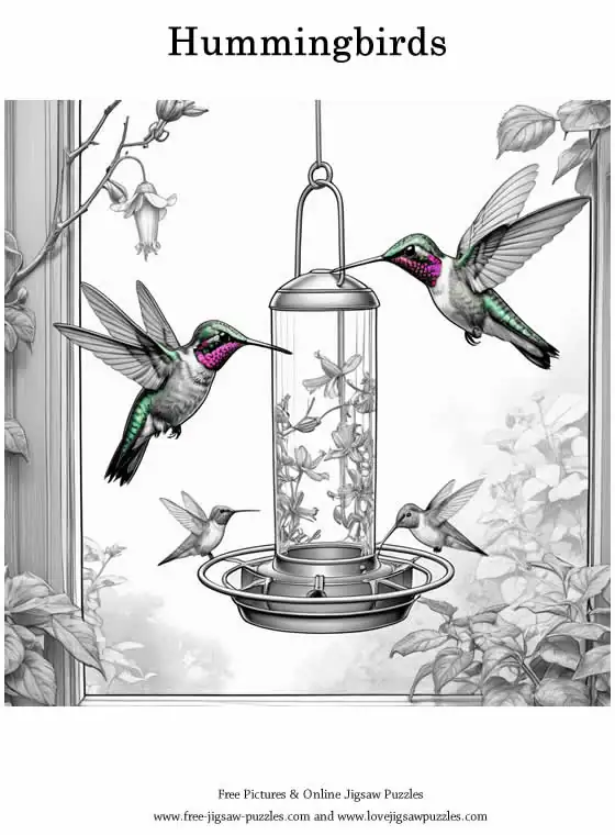 Hummingbirds picture for coloring and printing - Free Picture 10