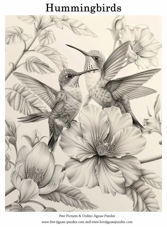 Hummingbirds picture for coloring and printing - Free Picture 11