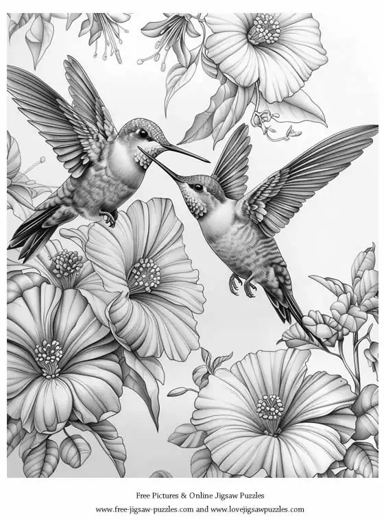 Hummingbirds picture for coloring and printing - Free Picture 13