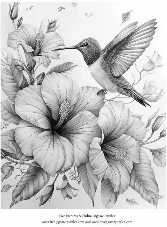 Hummingbirds picture for coloring and printing - Free Picture 14