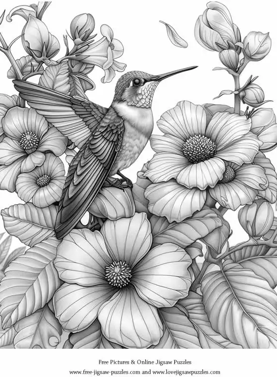 Hummingbirds picture for coloring and printing - Free Picture 18