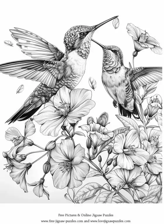 Hummingbirds picture for coloring and printing - Free Picture 20