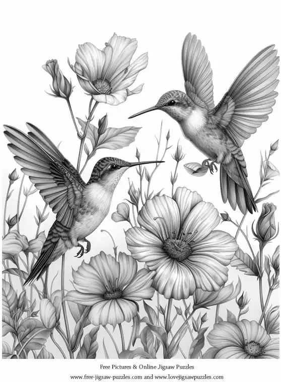 Hummingbirds picture for coloring and printing - Free Picture 22
