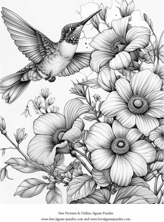 Hummingbirds picture for coloring and printing - Free Picture 24