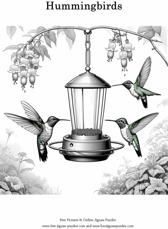 Hummingbirds picture for coloring and printing - Free Picture 25
