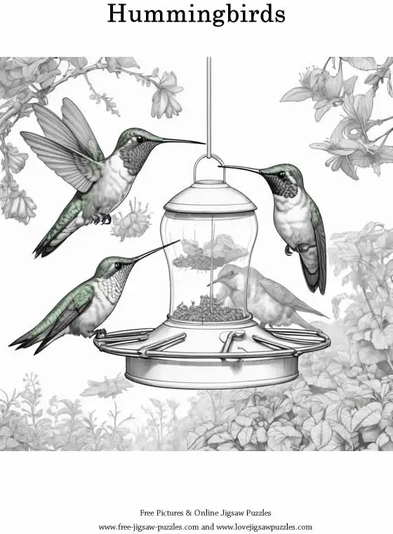 Hummingbirds picture for coloring and printing - Free Picture 26