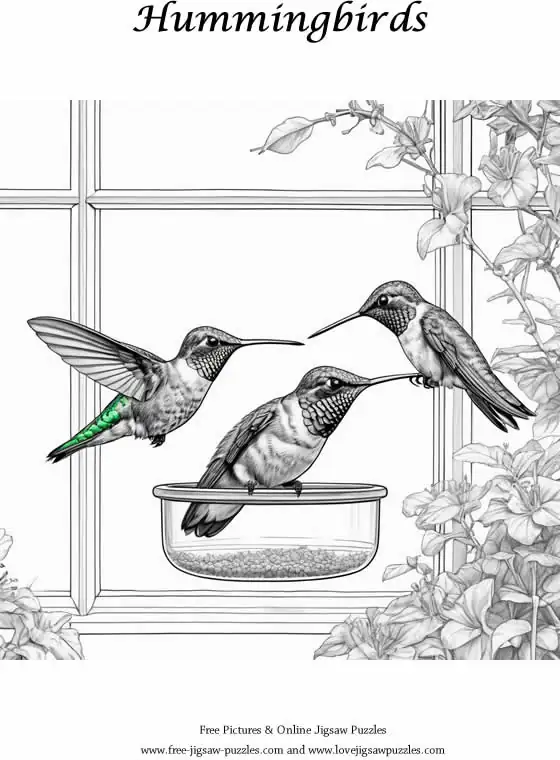 Hummingbirds picture for coloring and printing - Free Picture 28