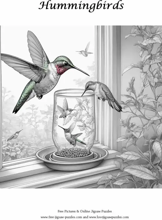 Hummingbirds picture for coloring and printing - Free Picture 29