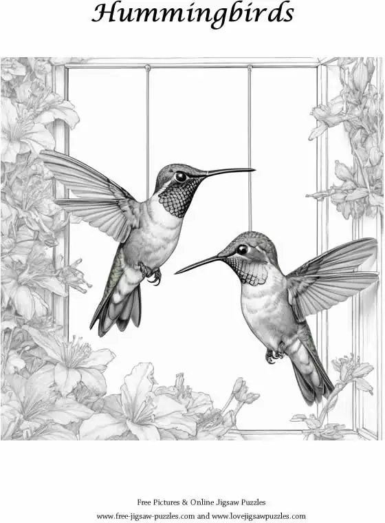 Hummingbirds picture for coloring and printing - Free Picture 30