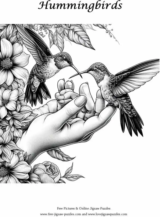 Hummingbirds picture for coloring and printing - Free Picture 31