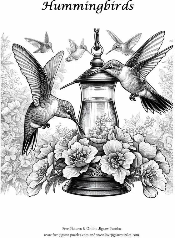 Hummingbirds picture for coloring and printing - Free Picture 32