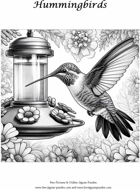 Hummingbirds picture for coloring and printing - Free Picture 33