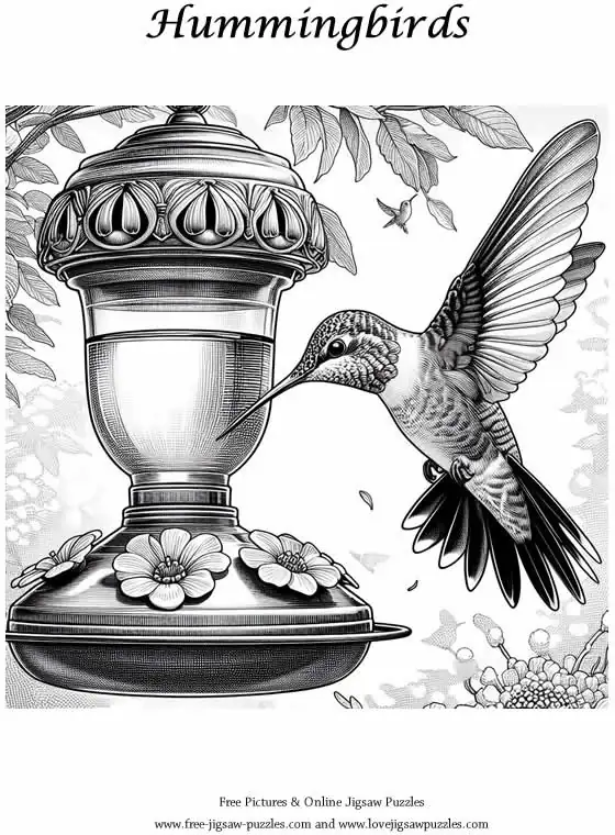 Hummingbirds picture for coloring and printing - Free Picture 34