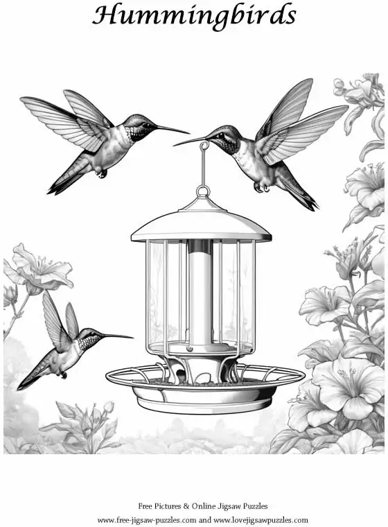 Hummingbirds picture for coloring and printing - Free Picture 35