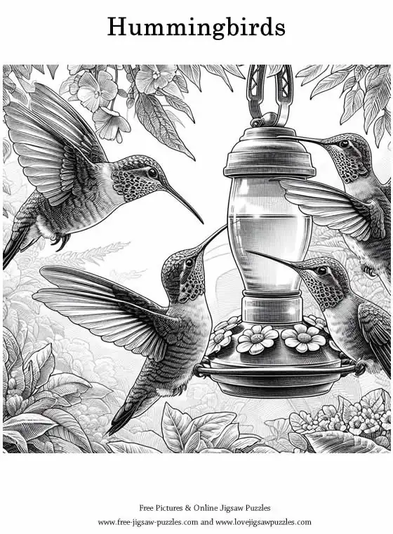 Hummingbirds picture for coloring and printing - Free Picture 6