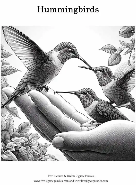 Hummingbirds picture for coloring and printing - Free Picture 7