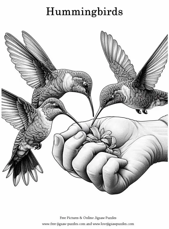 Hummingbirds picture for coloring and printing - Free Picture 9