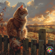 Ragdoll cat enjoying the sunset