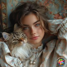 Cuddles with a Ragamuffin cat