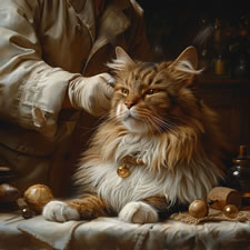 Maine Coon cat being professionally groomed - picture 3 of 30