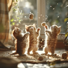 Maine Coon kittens playing - picture 7 of 30