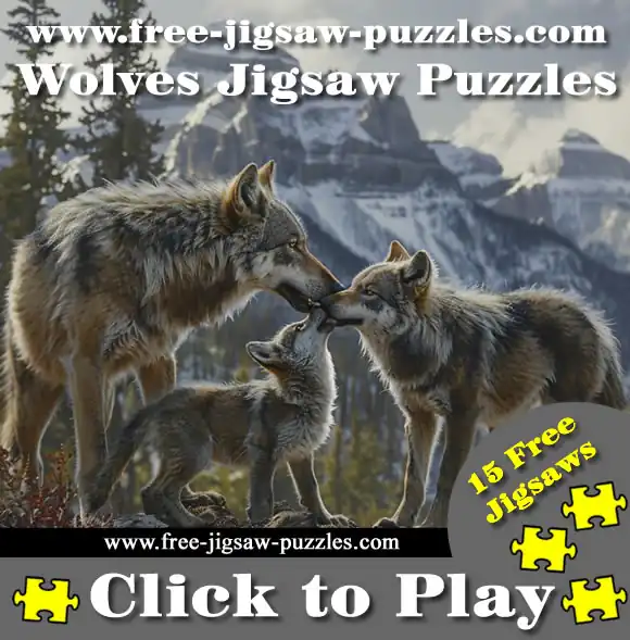 North American wolves Online Jigsaw Puzzles - 15 jigsaws